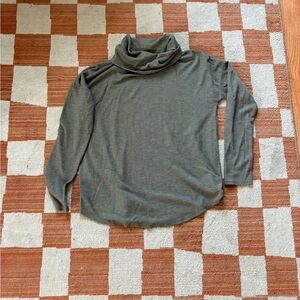 Gray Cowl Neck Long Sleeve Top